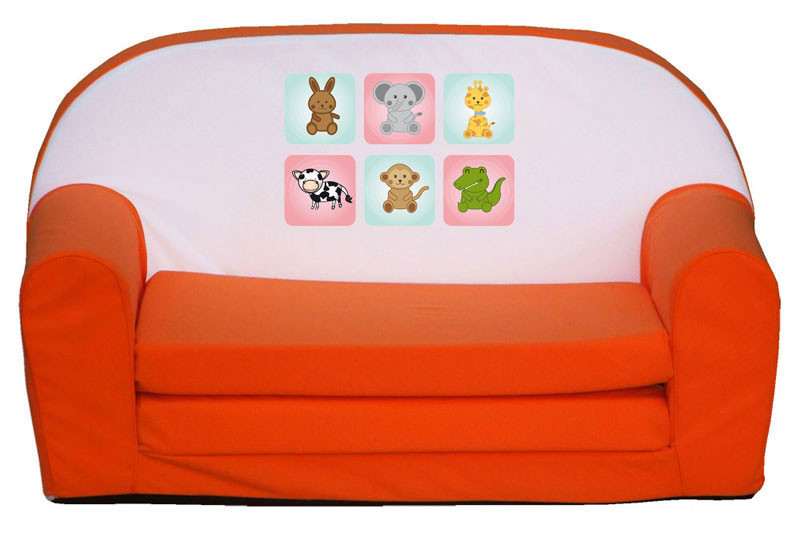 Narancs állatkás játék szivacs kanapé gyerekeknek