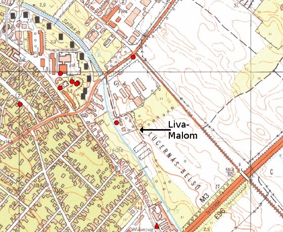 A Liva-malom térképen