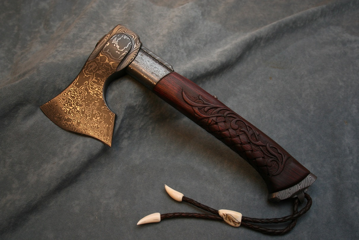 Axeknife combo (Damascus Carbon Steel)