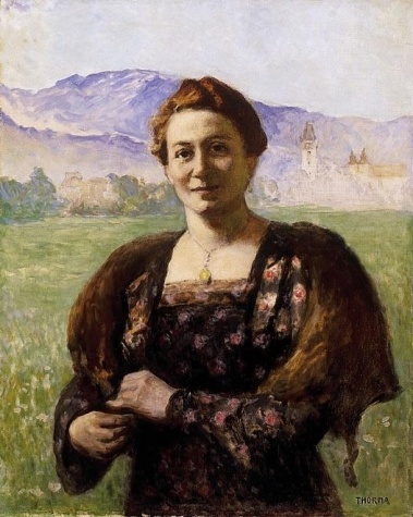 Thorma Janos-Woman in a Nagybanya landscape.normal