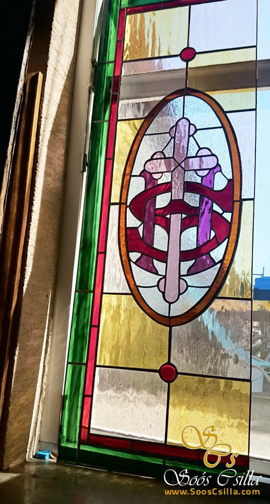 Templom ólomüveg ajtó ablak