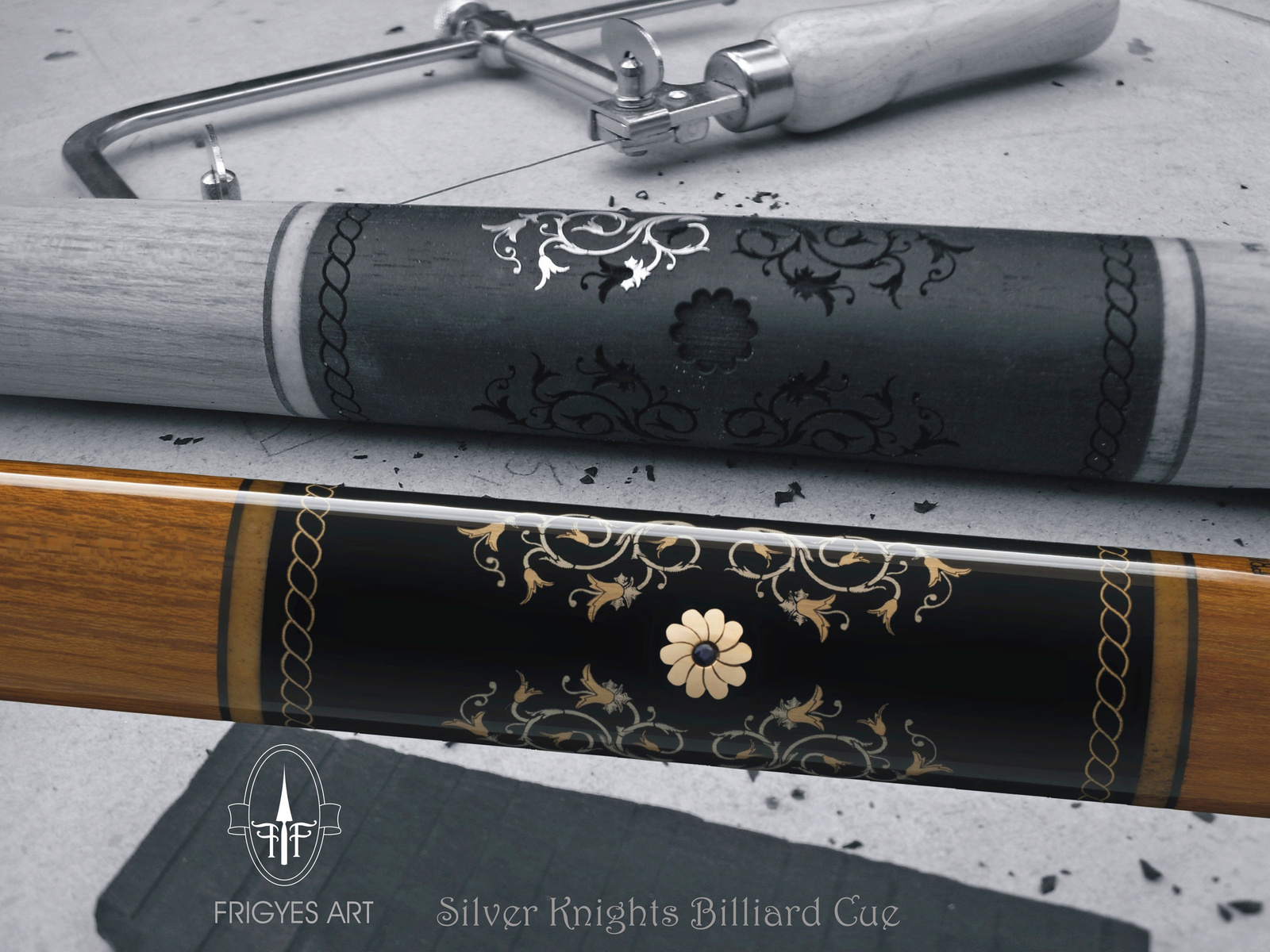 Silver Knights Billiard Cue 1