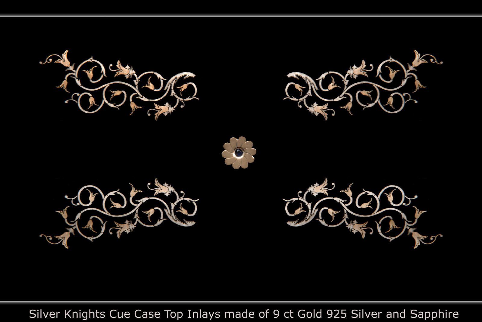 Silver Knights Cue Case Top inlays