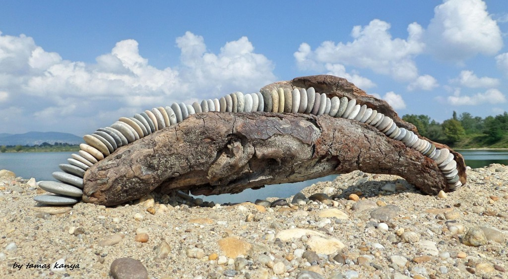 Driftwood and stone art in Hungary by tamas kanya