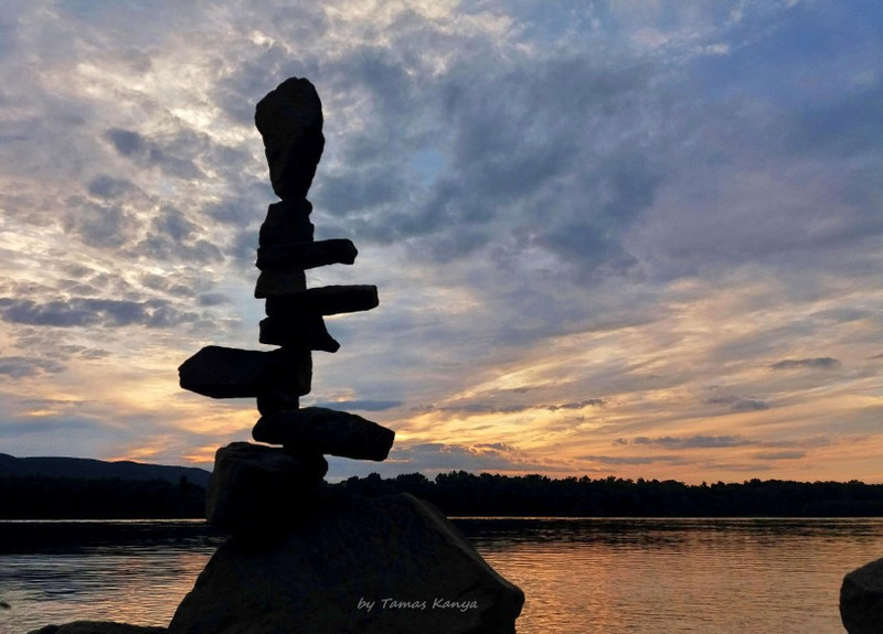 Stone balance art in sunset from Hungary by tamas kanya