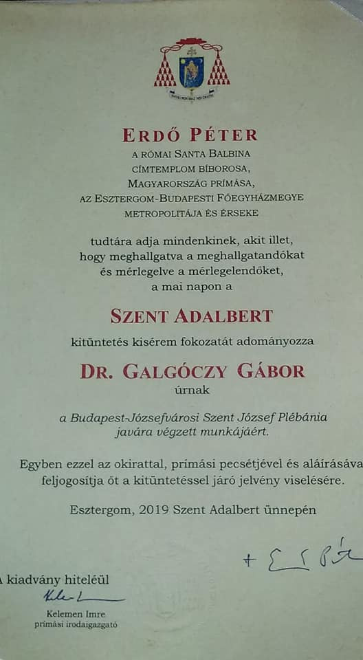 Dr. Galgóczy Gábor, a csoport volt elnöke