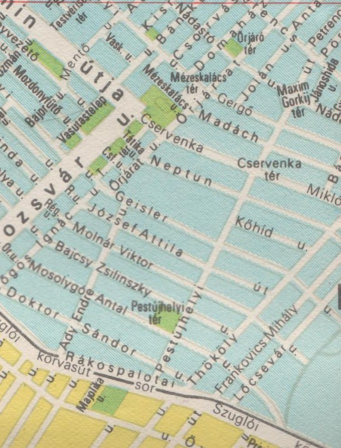 Újpalota 1974-es térképrészlet