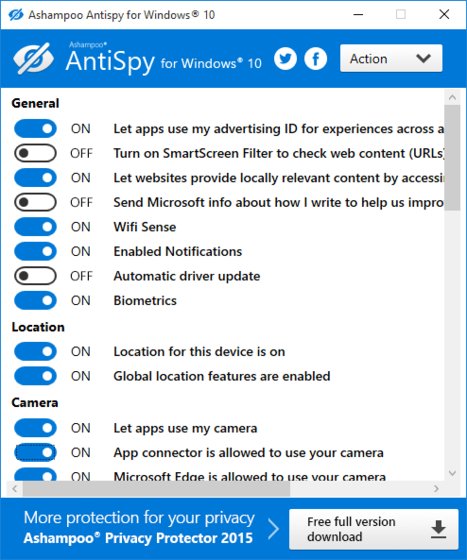 Ashampoo AnitSpy for Windows 10