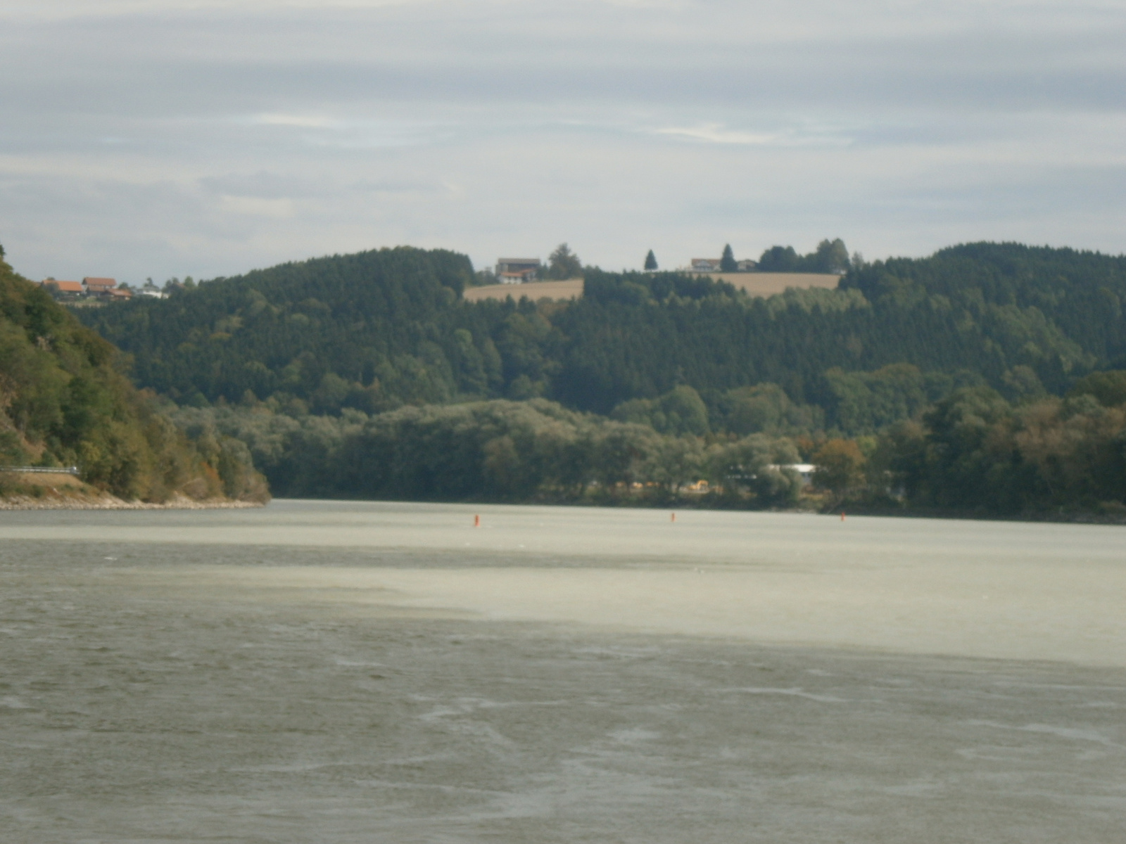 117 Day 9 Germany, Passau, the river Danube (l) and Inn (r) meet