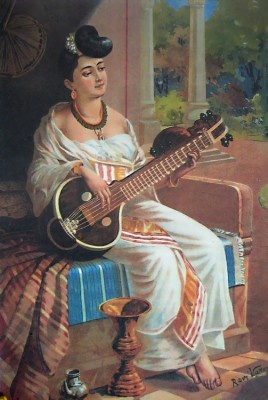 lady-playing-sitar-by-raja-ravi-verma-QH58