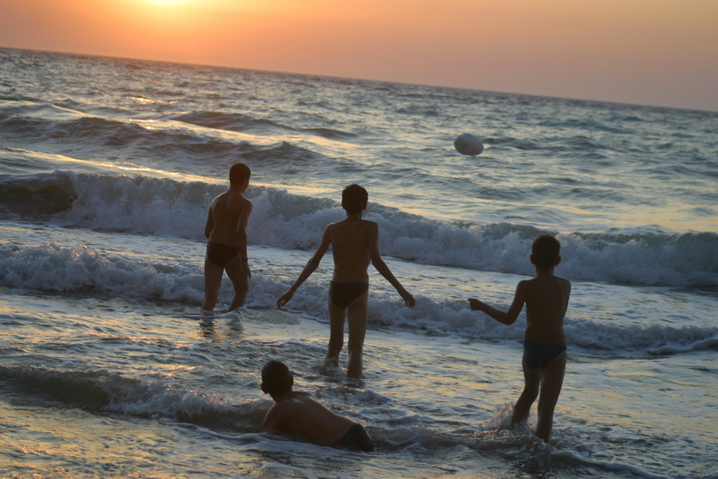 korfu football and sea