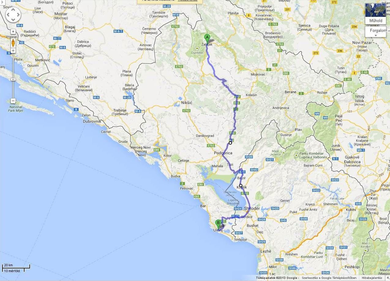 6 day Zabljak-Shkoder-Ulcinj 310 km