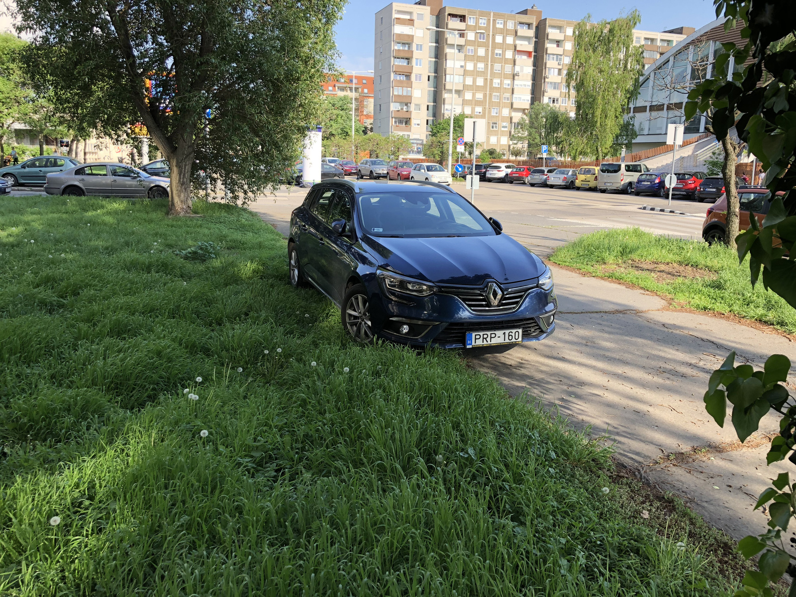 Füves, árnyékos parkoló Albertfalván PRP-160