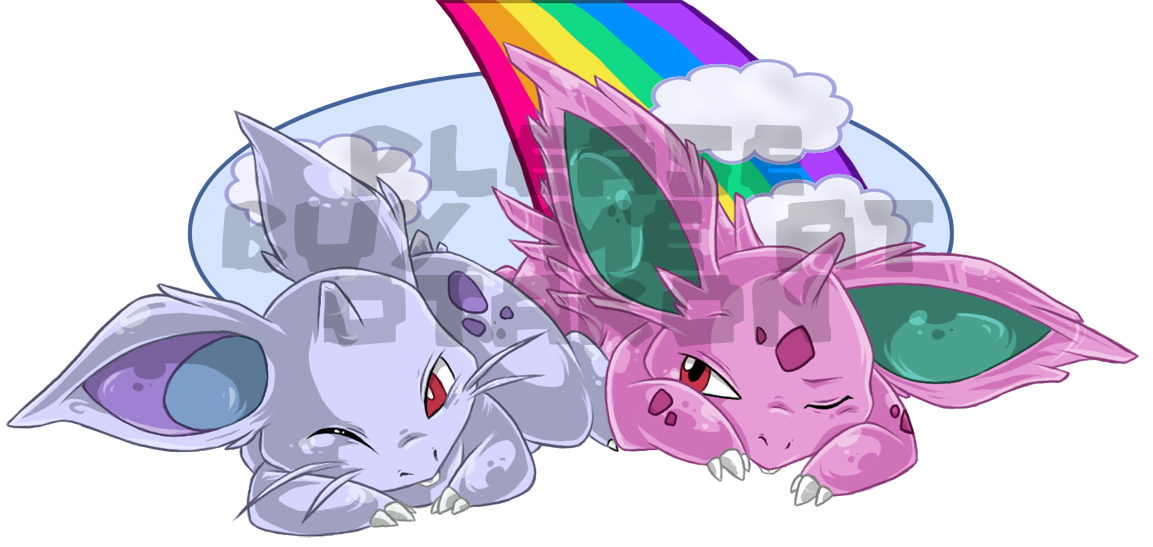 Nidoran snuggles by DarkuAngel.png