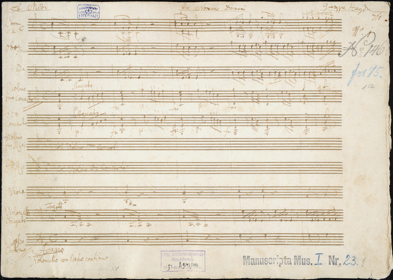 A „Dél” (Le Midi) szimfónia autográf kézirata