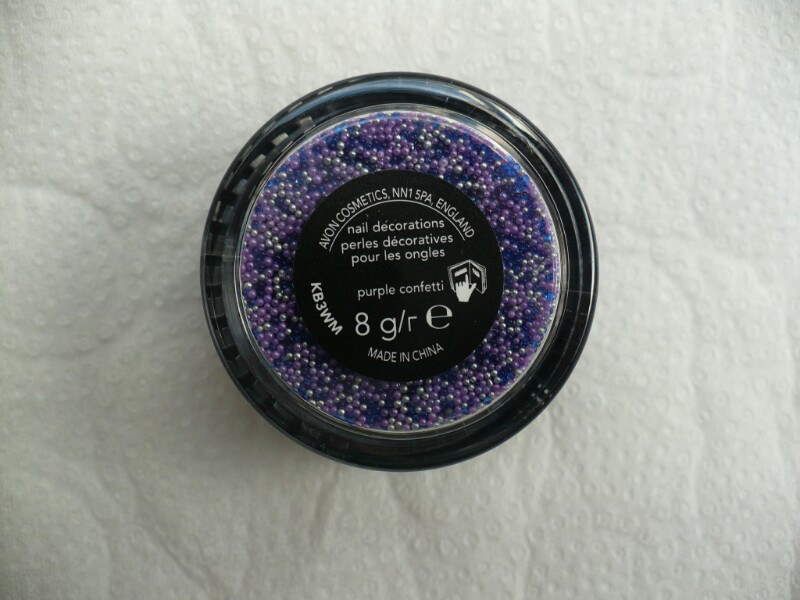 Körömdíszítő gyöngy Avon purple confetti P1100433