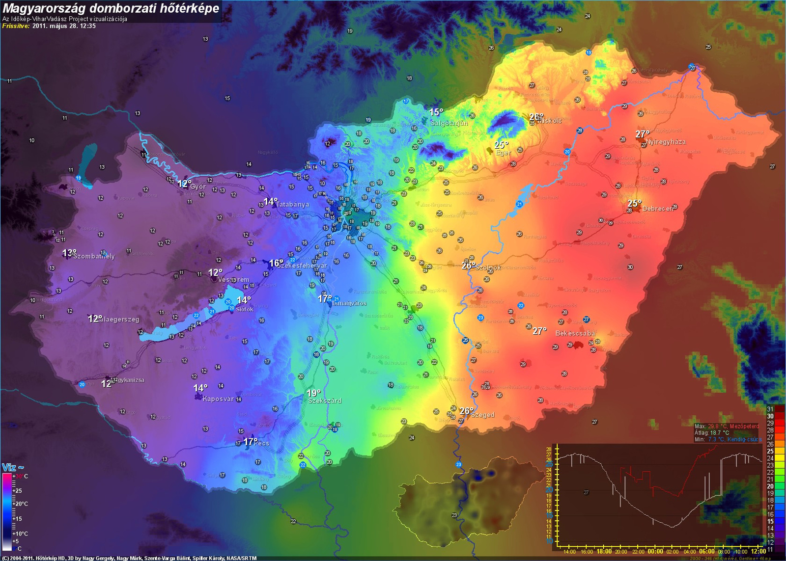 Időkép, hőtérkép HD - 2011. május 28.