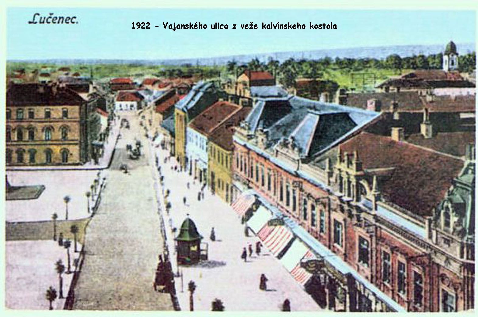 1922 - Vajanského ulica z veže kalvínskeho kostola po úprave
