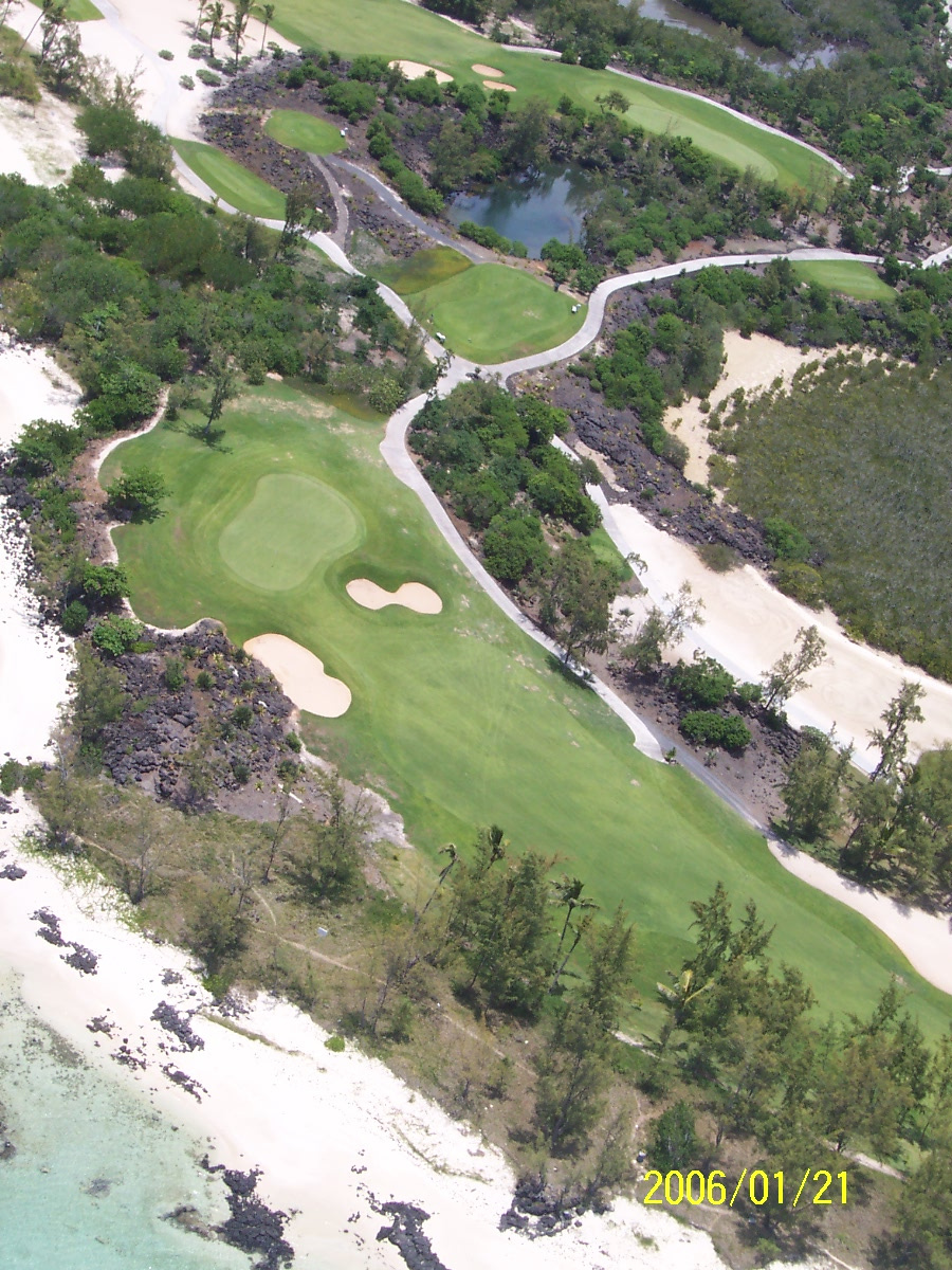 Mauritius - Golfpálya fentről