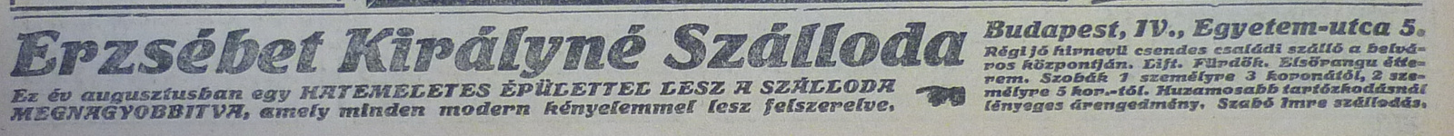 ErzsebetKiralyneSzalloda-1913Julius-AzEstHirdetes