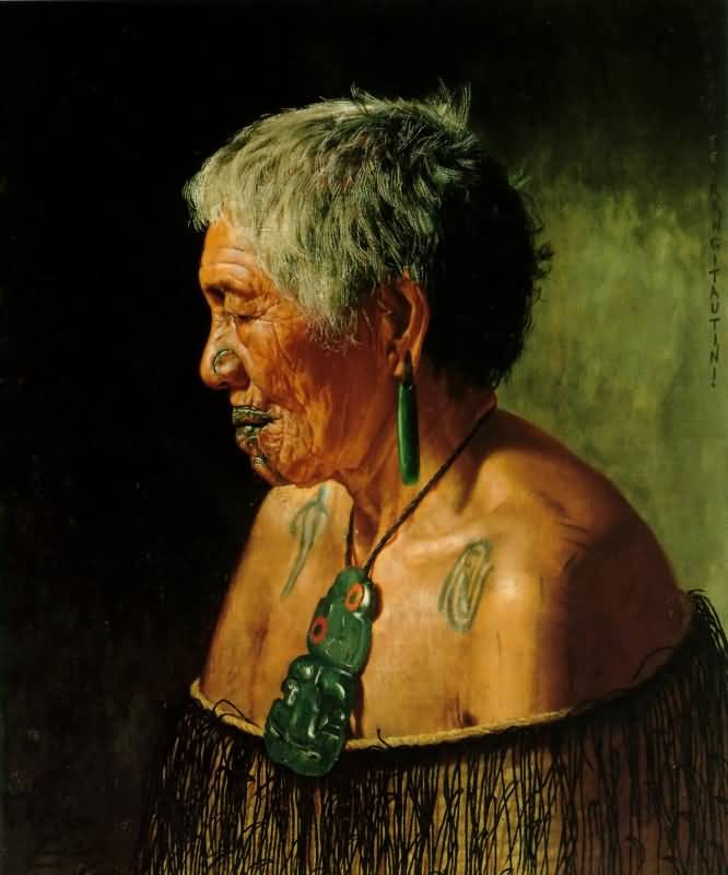 Ahinata Te Rangitautini Tuhourangi tribe 1903 61.5x51.2cm