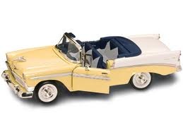 Yatming 1956 Chevrolet Bel Air Convertible, Yellow 1-18