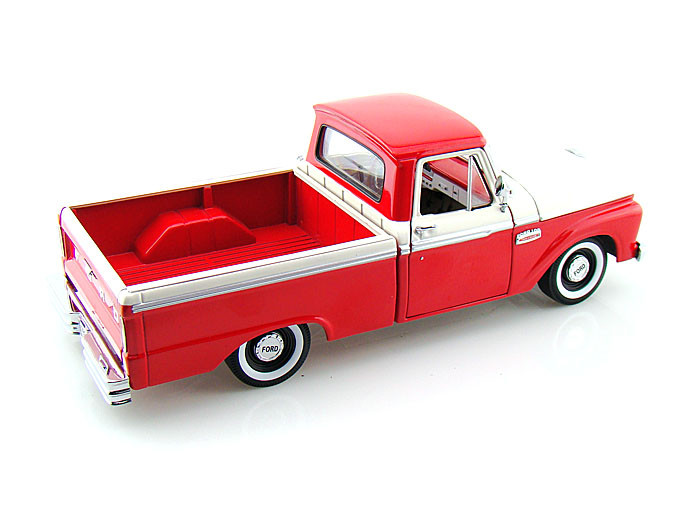 SunStar 1965 Ford Pick-Up F100 Custom Cab, Rangoon Red 1-18 02