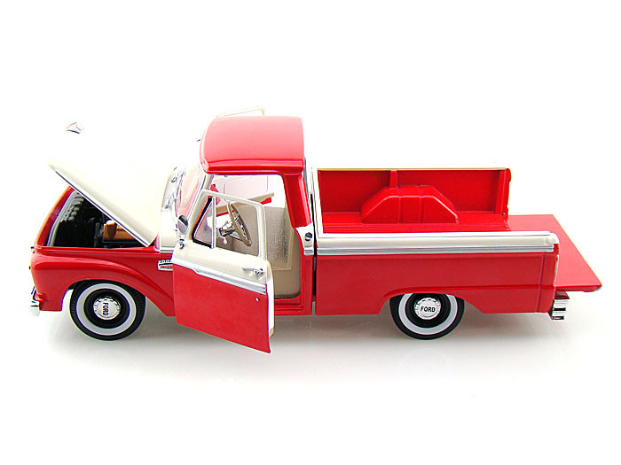 SunStar 1965 Ford Pick-Up F100 Custom Cab, Rangoon Red 1-18 03