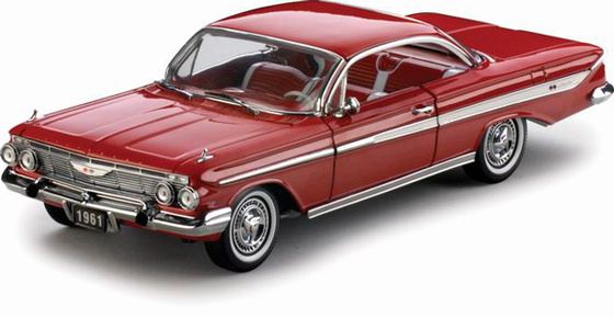 SunStar SunStar 1961 Chevrolet Impala SS409, Red 1-18