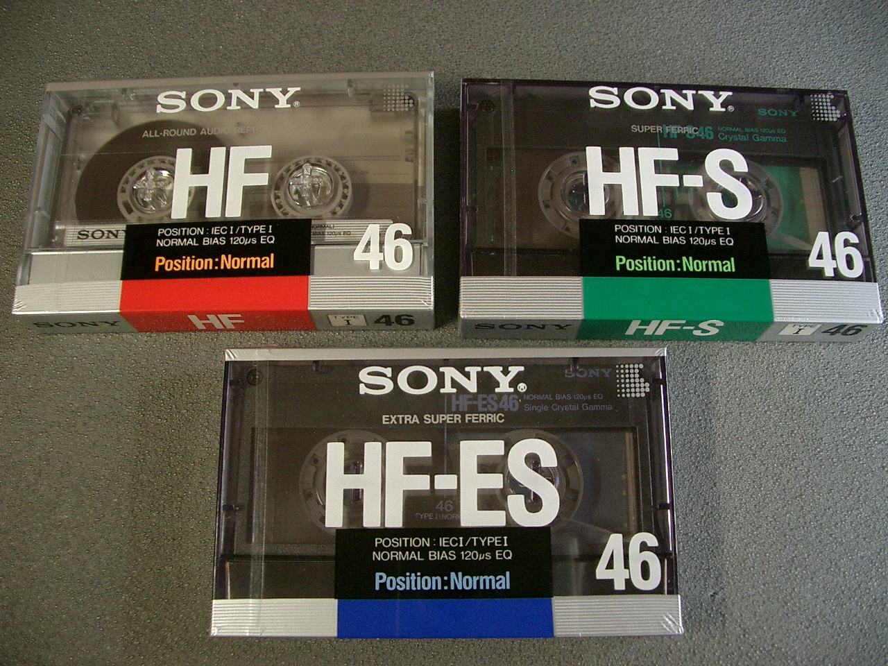 3 SONY HF, HF-S, HF-ES, 46 Eur 1988