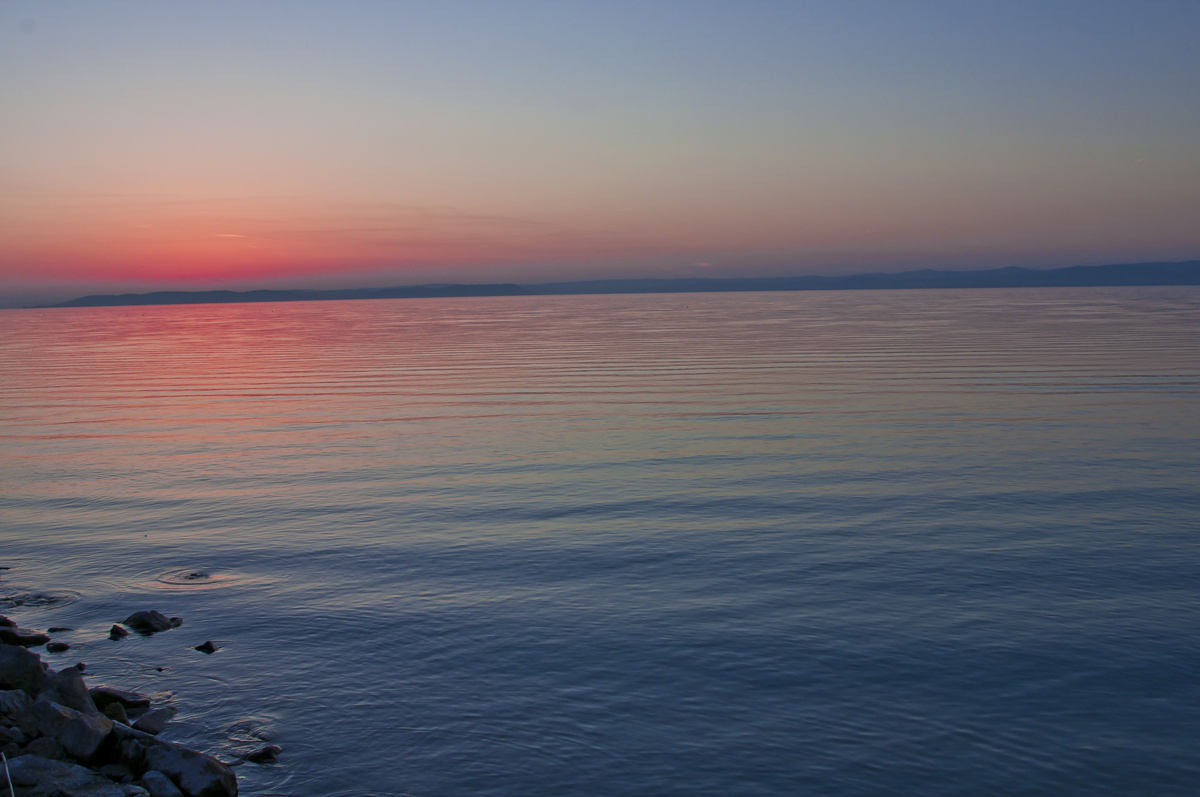 Balaton, márciusi naplemente