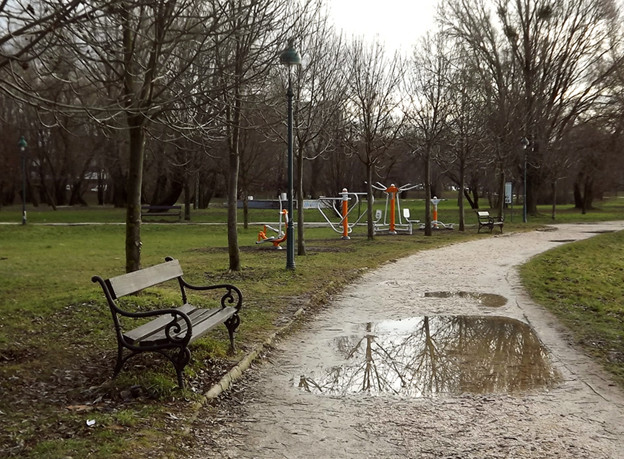 Edzőterem a parkban