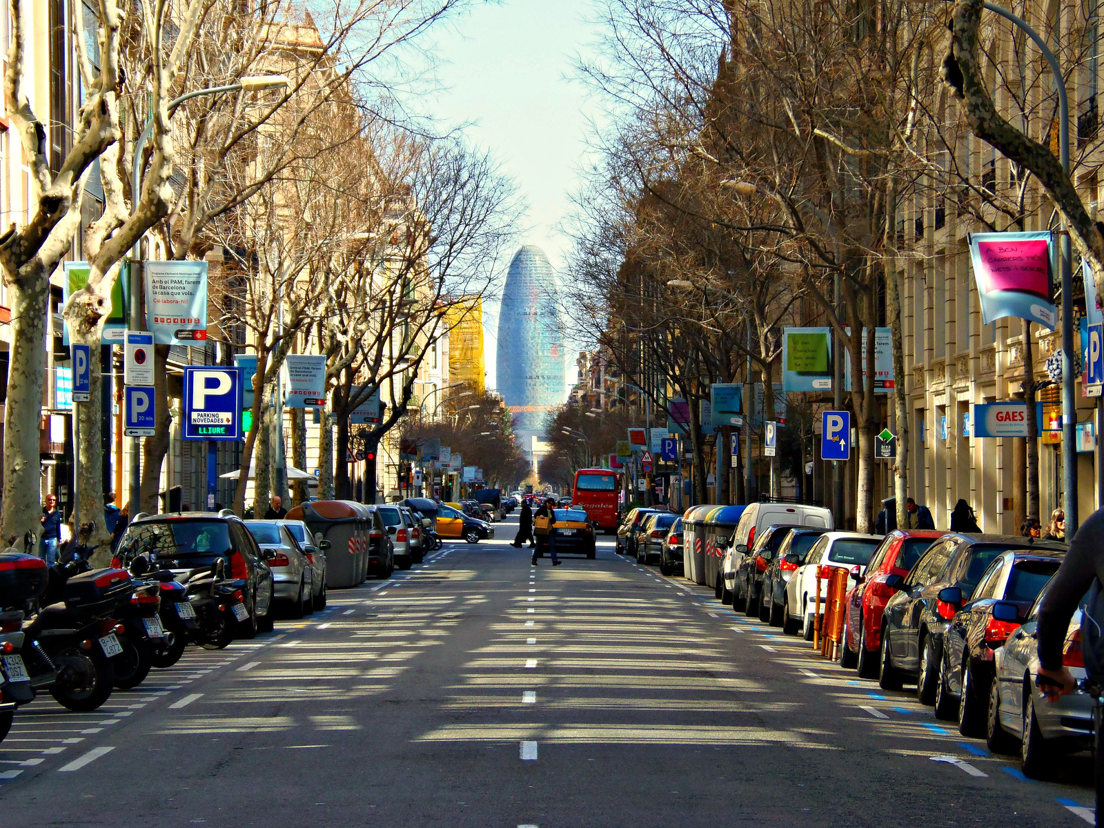 Barcelona, Gran Via Corts panoráma