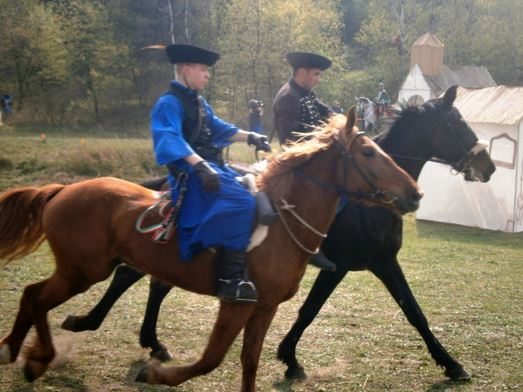 Megeresztett kantárszárral, vágtában