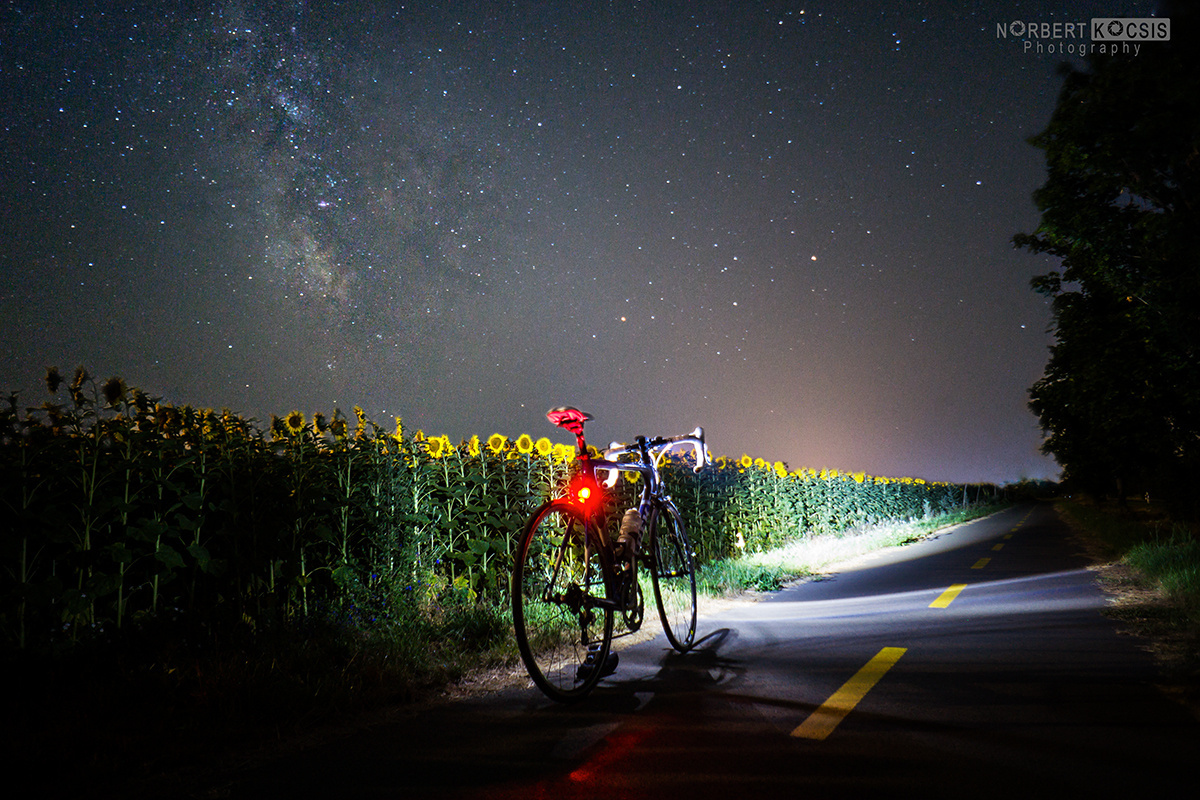 Éjszakai kerékpározás és fotózás