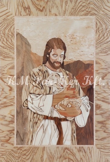 ik00191 Jezus barannyal II intarzia kep