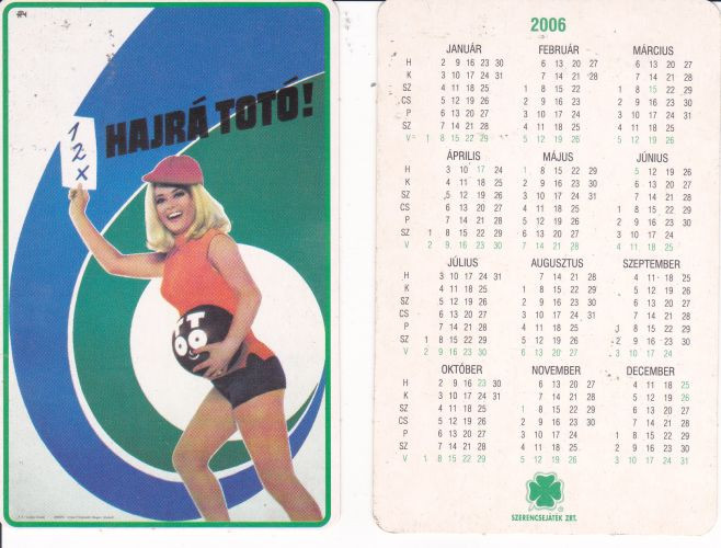 2006 - Kártyanaptár-Card Calendar 0001