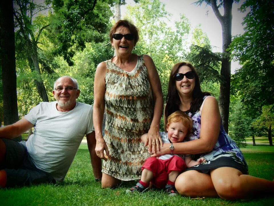 Madrid park Retiro együtt a család