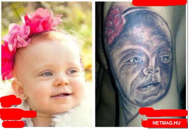 Egy nagyszerűre sikeredett tetoválás a gyerekről.