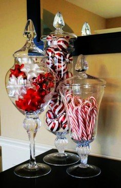 candy cane christmas table decor glass christmas table decor for