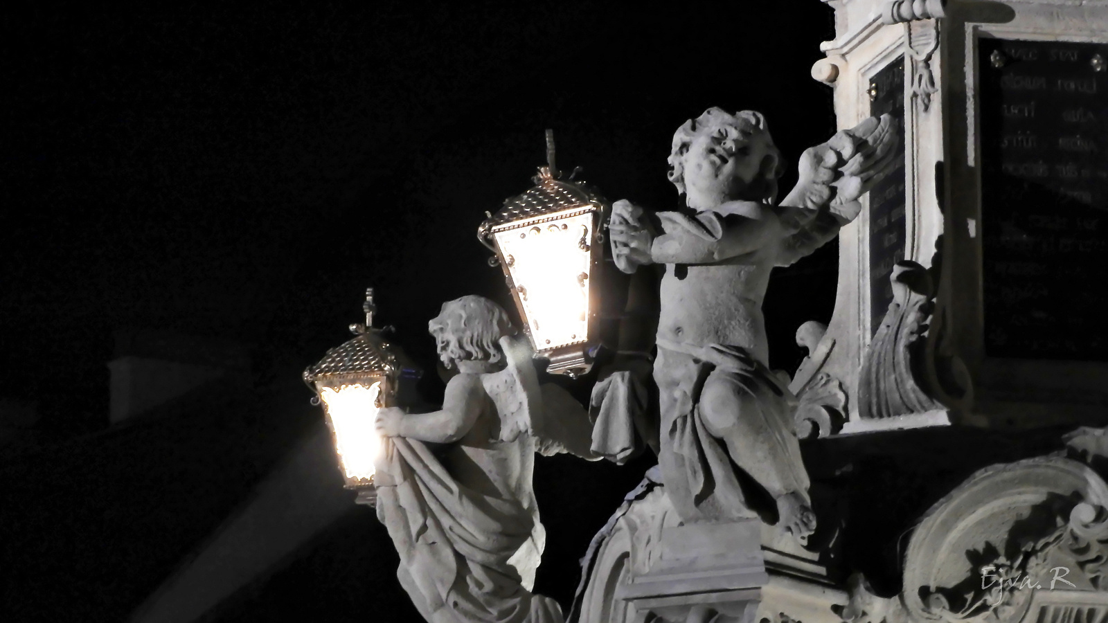 Esti séta -Lámpást tartó angyalkák - Sopron