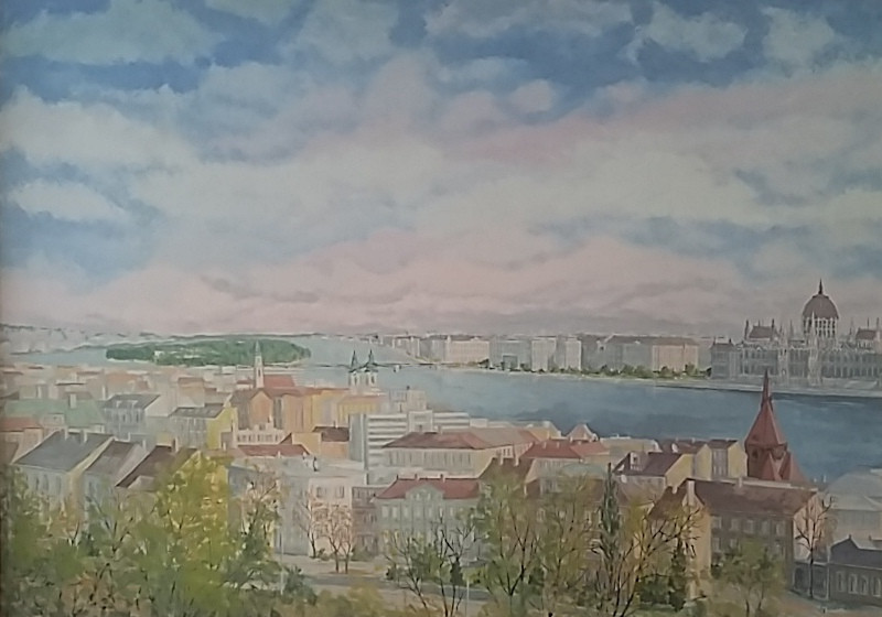 Budapesti látkép. 60x80 olaj-vászon