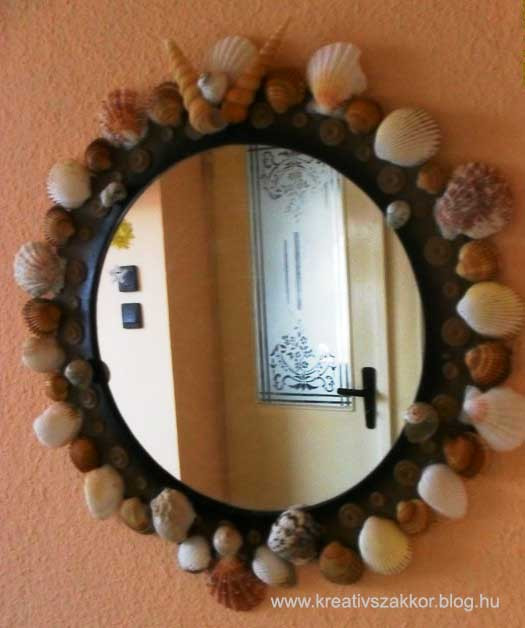 Kagyló dekoráció - Tükör