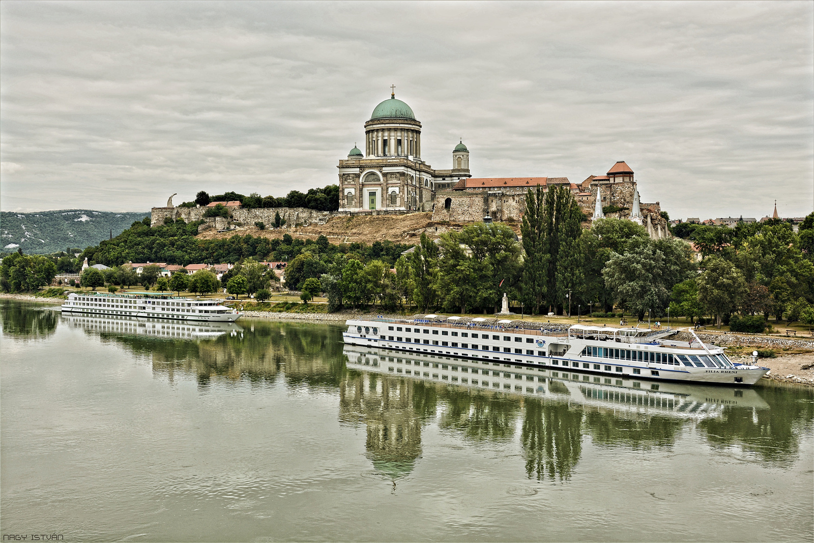 Basilica and Castle of Esztergom at the Danube river