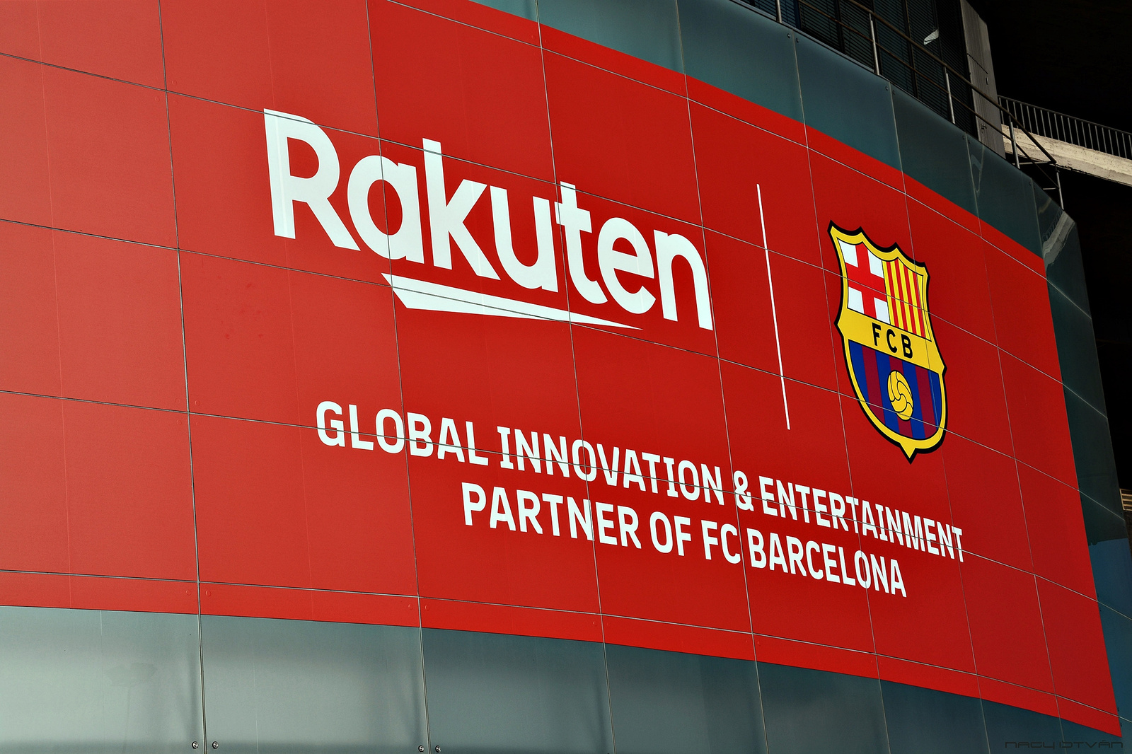 Rakuten banner at the Camp Nou entrance 03