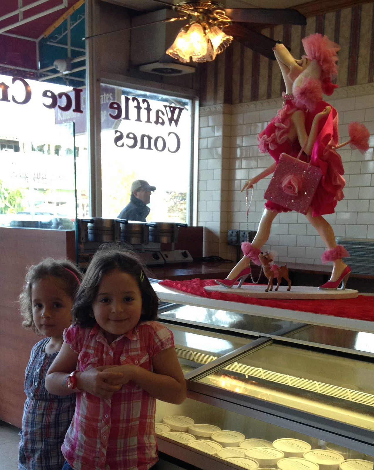 ice cream with a pink poodle