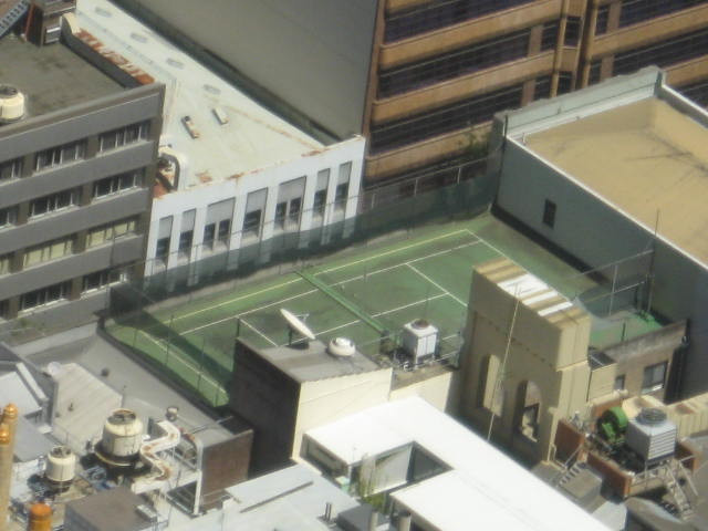 tennis court on top of a house