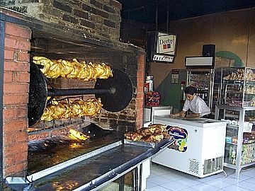 Roasting Chicken in Grecia Restaurant