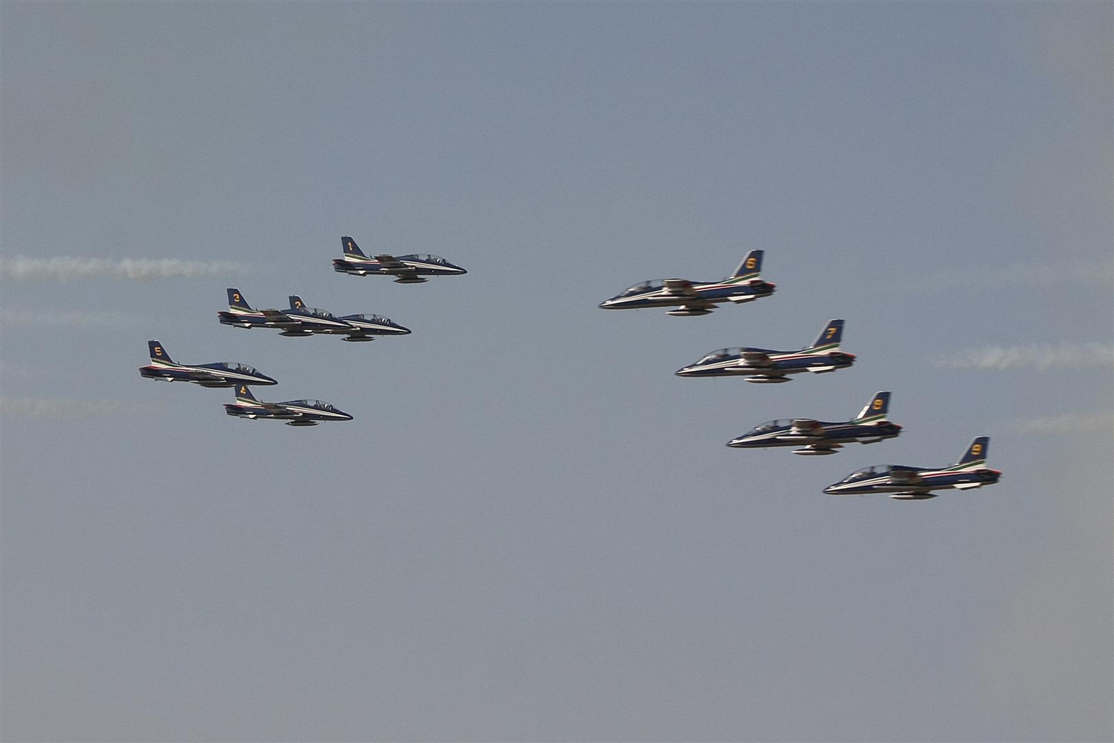 Kecskemét repülőnap 2013 - Frecce Tricolori MB-339 Olaszország