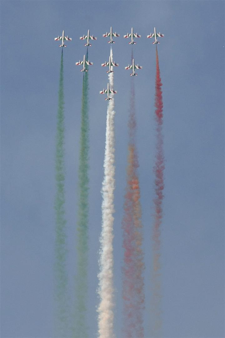 Kecskemét repülőnap 2013 - Frecce Tricolori MB-339 Olaszország